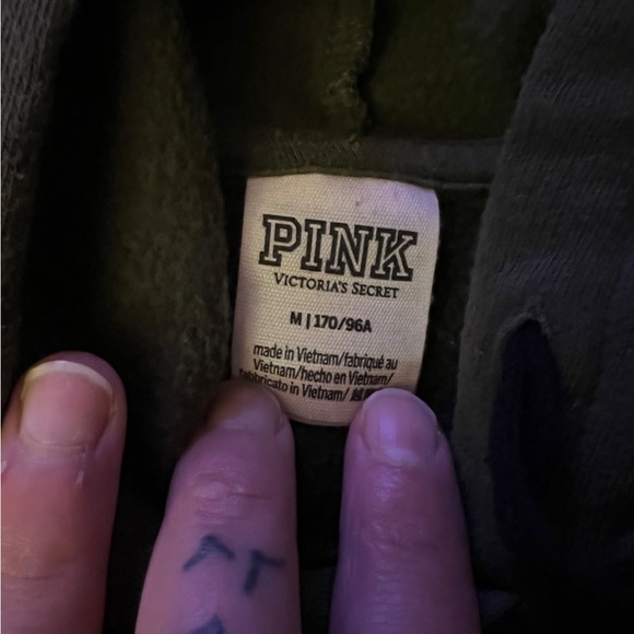 VS PINK OLIVE & BLACK HOODIE & PULLOVER SWEATSUIT SET - Picture 3 of 7